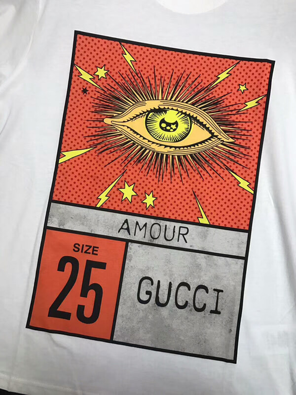 グッチスーパーコピー グッチ 2020SSハイセンス Amour Eye プリント コットン Tシャツ